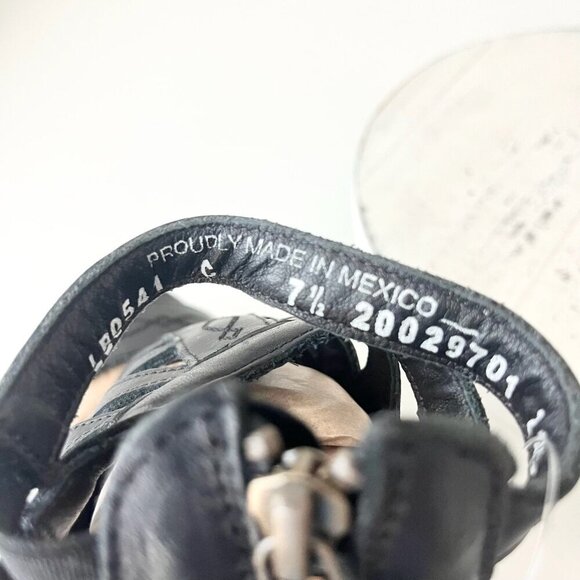 NEW Lane Boots BECCA Womens Black Wedges 7.5 Western Sandals Cowgirl Leather - Picture 9 of 11